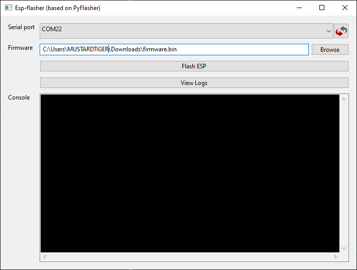 ESP-Flasher screenshot